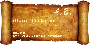 Albini Bertalan névjegykártya